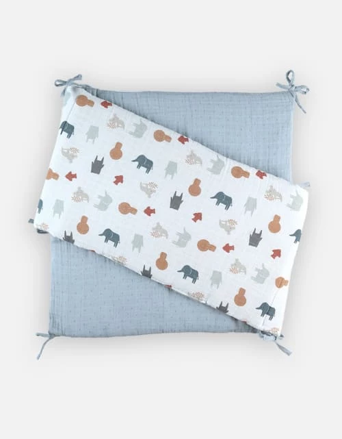 Noukie's Tours De Lit Bébé Tour De Lit Réversible En Mousseline De Coton Bio Jungle 5 Noukie's Tours De Lit Bébé Tour De Lit Réversible En Mousseline De Coton Bio Jungle – Image 3